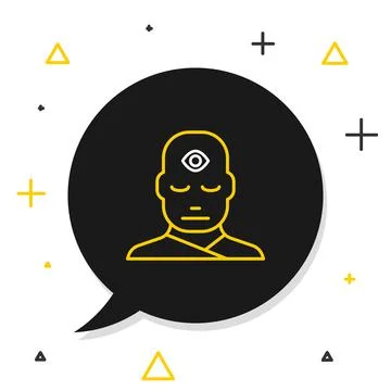 Line Man with third eye icon isolated on white background. The concept of Stock Illustration