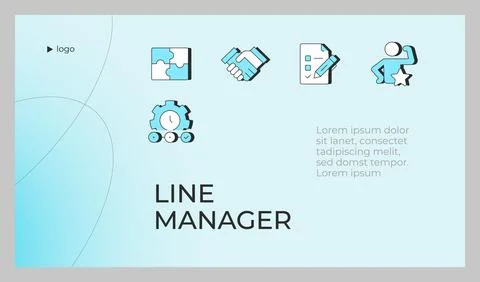 Line manager presentation slide template Ilustración de archivo