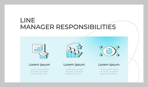 Line manager responsibilities presentation slide template 스톡 일러스트