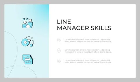 Line manager skills presentation slide template Ilustración de archivo