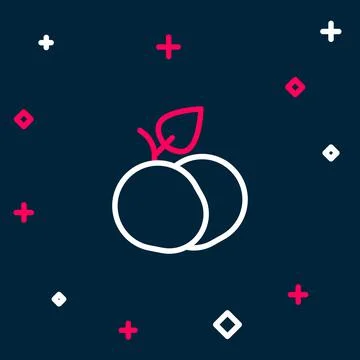 Line Mango fruit icon isolated on blue background. Colorful outline concept Stock Illustration