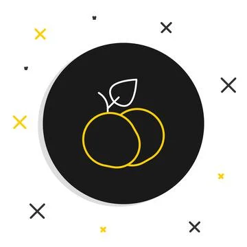 Line Mango fruit icon isolated on white background. Colorful outline concept. Stock Illustration