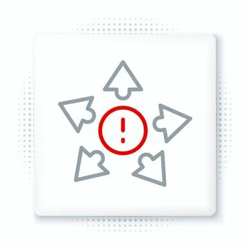 Line Many ways directional arrow icon isolated on white background. Colorful Ilustración de archivo