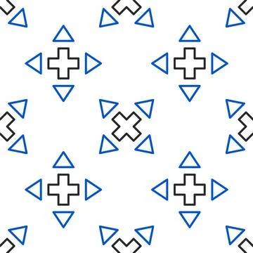 Line Many ways directional arrow icon isolated seamless pattern on white Illustrazione stock