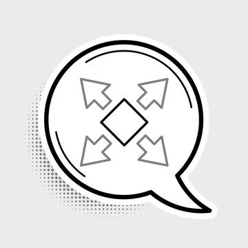 Line Many ways directional arrow icon isolated on grey background. Colorful o Stock Illustration