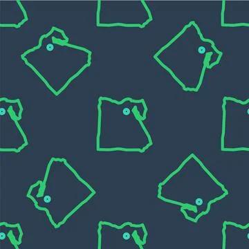 Line Map of Egypt icon isolated seamless pattern on blue background. Vector Stock Illustration