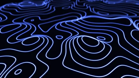 Line map landscape glowing blue. Abstract blue looped futuristic hi-tech mo.. Stock Footage 317438683