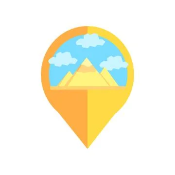 On-line Map Marker With Pyramids Of Egypt Stock Illustration
