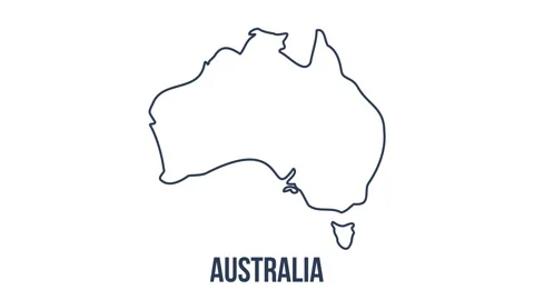 Line map the national flag of Australia in stop motion effect. Australia flag Stock Footage 150761650