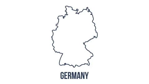 Line map the national flag of Germany in stop motion effect. Germany flag brush Stock Footage 150761358