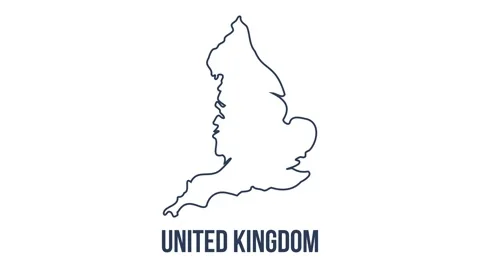 Line map the national flag of United Kingdom in stop motion effect. United Stock Footage 150761850
