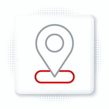 Line Map pin icon isolated on white background. Navigation, pointer, location Stock Illustration