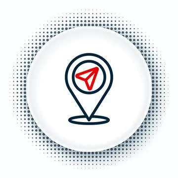Line Map pin icon isolated on white background. Navigation, pointer, location Stock Illustration