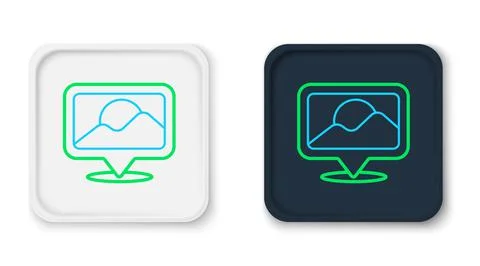 Line Map pin icon isolated on white background. Navigation, pointer, location 스톡 일러스트