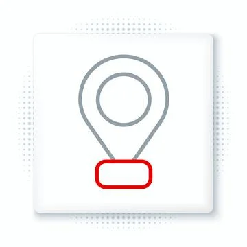 Line Map pin icon isolated on white background. Navigation, pointer, location Stock Illustration