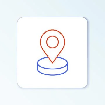 Line Map pin icon isolated on white background. Navigation, pointer, locati.. Stock Illustration