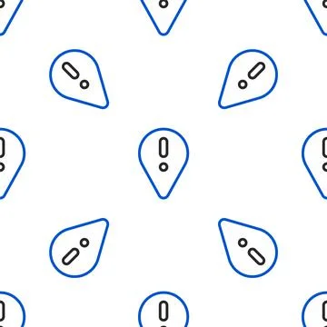 Line Map pointer with exclamation mark icon isolated seamless pattern on white Stock Illustration