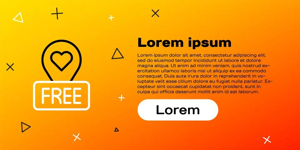 Line Map pointer with heart icon isolated on yellow background. Valentines day イラスト素材