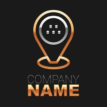 Line Map pointer with taxi car icon isolated on black background. Location イラスト素材