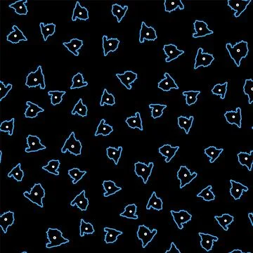 Line Map of Spain icon isolated seamless pattern on black background. Vector Stock Illustration