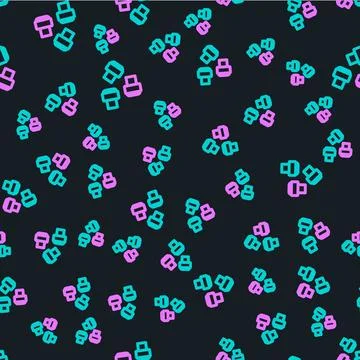 Line Marker pen attachment icon isolated seamless pattern on black backgrou.. イラスト素材