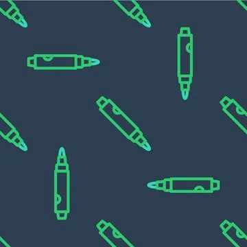 Line Marker pen icon isolated seamless pattern on blue background.  Vector Stock Illustration