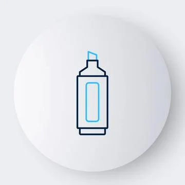Line Marker pen icon isolated on white background. Colorful outline concept.. Stock Illustration