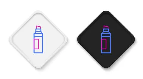 Line Marker pen icon isolated on white background. Colorful outline concept.. Stock Illustration