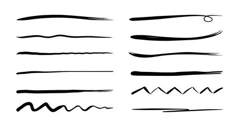 Line marker stroke underline. Marker highlight brush effect. Handwriting vector Stock Illustration
