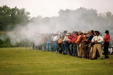 Line of marksmen Stock Photos