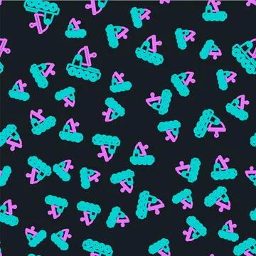 Line Mars rover icon isolated seamless pattern on black background. Space rover Stock Illustration