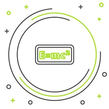 Line Math system of equation solution icon isolated on white background. E Stockillustratie