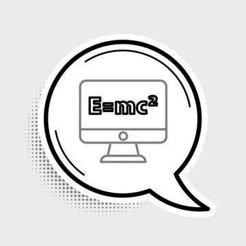 Line Math system of equation solution on computer monitor icon isolated on grey 스톡 일러스트