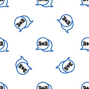 Line Math system of equation solution on speech bubble icon isolated seamless 스톡 일러스트