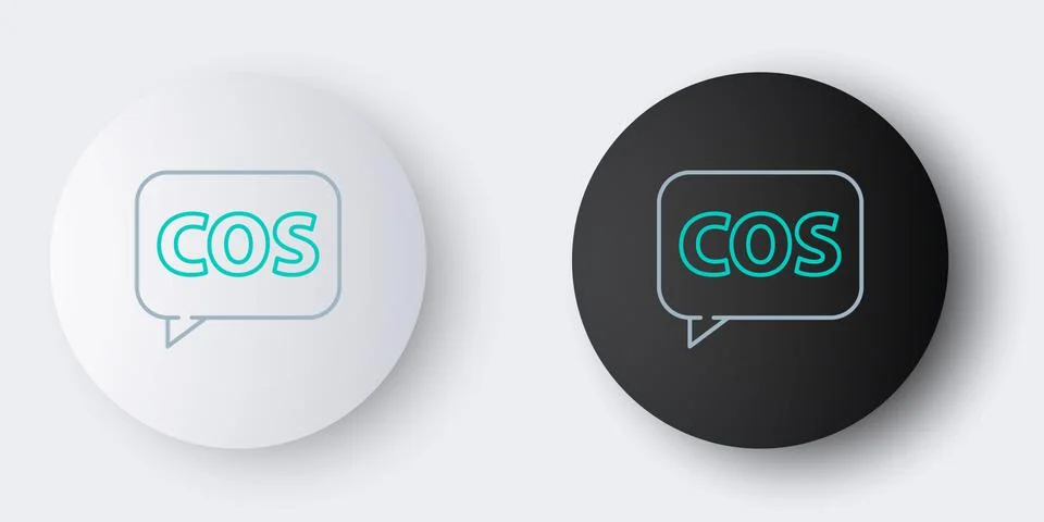 Line Mathematics function cosine icon isolated on grey background. Colorful Stock Illustration