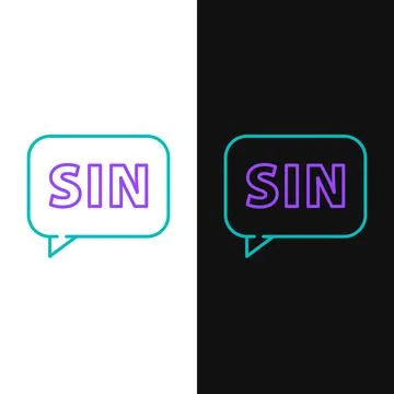 Line Mathematics function sine icon isolated on white and black background Stock Illustration