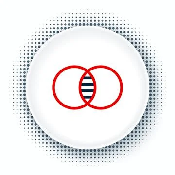Line Mathematics sets A and B icon isolated on white background. Symmetric Illustrazione stock