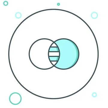 Line Mathematics sets A and B icon isolated on white background. Symmetric .. Stock Illustration
