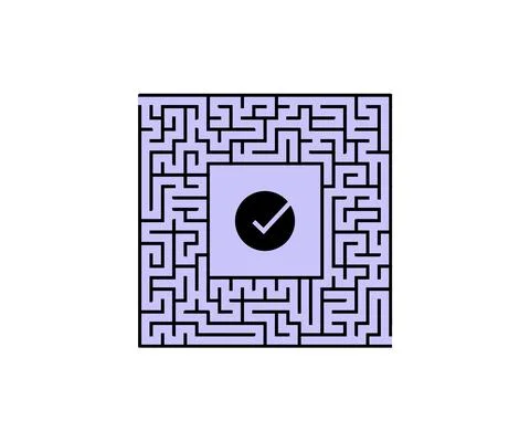 Line maze game. Medium complexity vector design and illustration. Stock Illustration