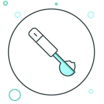 Line Measuring spoon icon isolated on white background. Colorful outline co.. Stock Illustration
