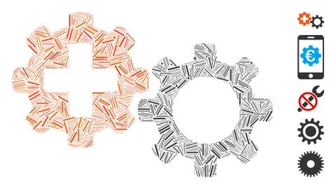 Line Medical Process Icon Vector Collage Stock Illustration