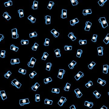 Line Medical veterinary record folder icon isolated seamless pattern on black 스톡 일러스트