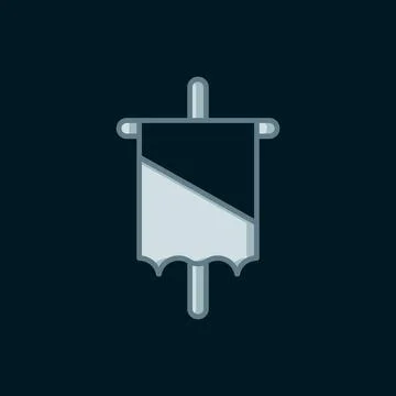 Line Medieval flag icon isolated on black background. Country, state, or te.. Stock Illustration