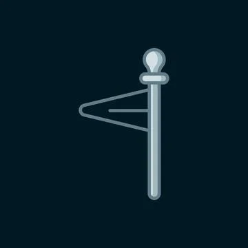 Line Medieval flag icon isolated on black background. Country, state, or te.. Stock Illustration