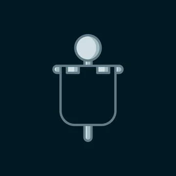 Line Medieval flag icon isolated on black background. Country, state, or te.. Stock Illustration