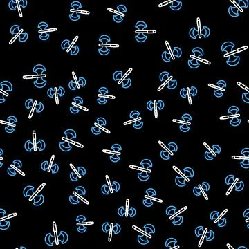 Line Medieval poleaxe icon isolated seamless pattern on black background. Vector Stock Illustration