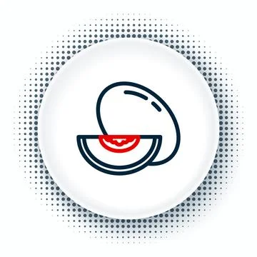 Line Melon fruit icon isolated on white background. Colorful outline concep.. Stock Illustration