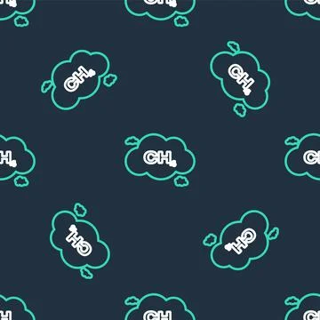 Line Methane emissions reduction icon isolated seamless pattern on black Stock Illustration