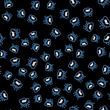 Line Methane emissions reduction icon isolated seamless pattern on black Illustrazione stock