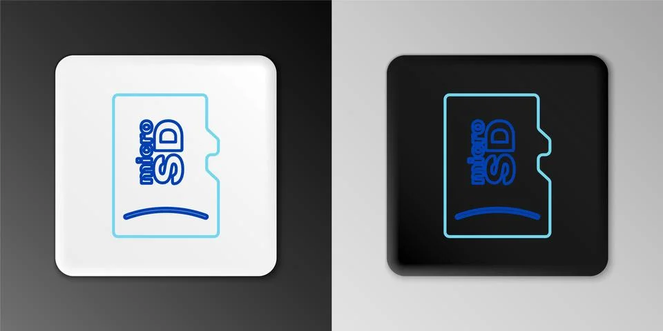 Line Micro SD memory card icon isolated on grey background. Colorful outline Stockillustratie